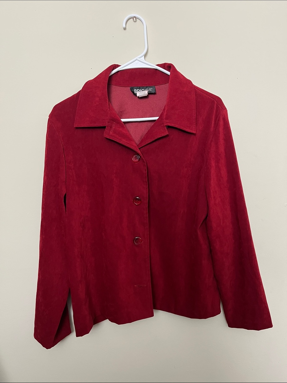 Briggs New York Deep Red Suede Button Jacket